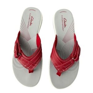 Clarks Women's Breeze Reyna Cloudsteppers Flip-Flop Cherry Size‎ 8 New